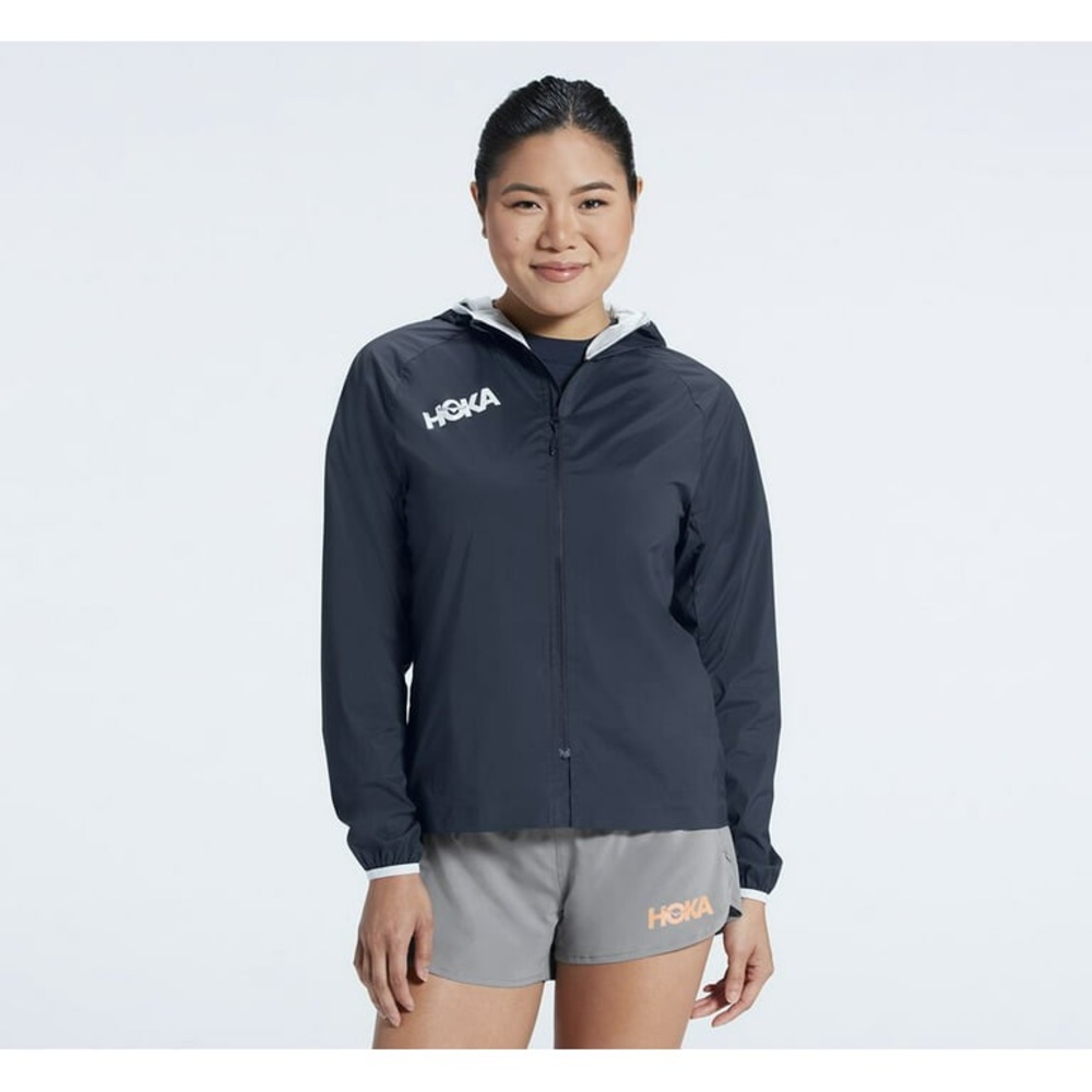 Hoka One One Women's Performance Running Full Zip Hooded Wind Jacket Small
